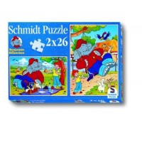 Schmidt Spiele - Benjamin Blümchen, Picknick, 2 x 26 Teile Puzzle